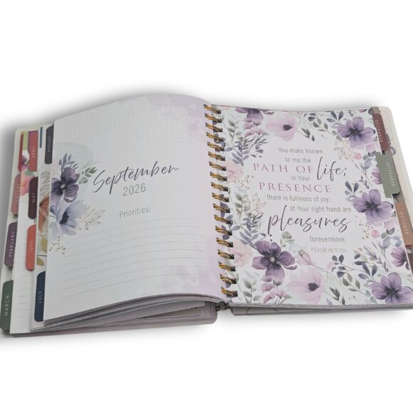 2026 Planner Floral Butterfly Spiral Journal Quote Organizer w/ Stickers Tabs - Picture 7 of 7